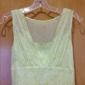 ANN TAYLOR Floral Dress, Chartreuse, Size 4